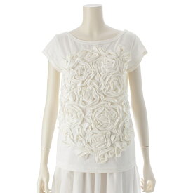 ローブドシャンブルコムデギャルソン robe de chambre COMME des GARCONS AD1997 98SS コットン 立体 薔薇 カットソー トップス RT100350 ホワイト ‐【中古】【正規品保証】