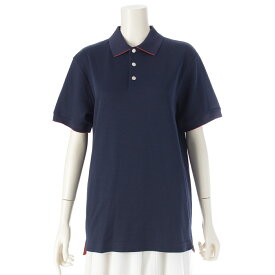 エルメス HERMES コットン セリエボタン ポロシャツ トップス ネイビー S【中古】【正規品保証】