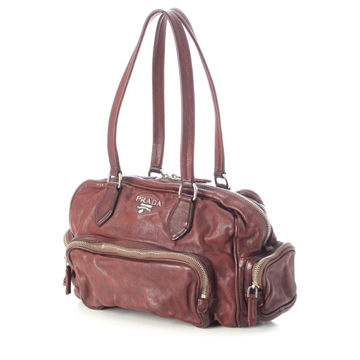 楽天市場】プラダ PRADA WASHED BAG レザー ミニ ボストンバッグ 