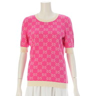 グッチ GUCCI GGジャガード ニット セーター トップス 555023 ピンク M【中古】【正規品保証】
