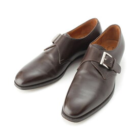 エンツォボナフェ Enzo Bonafe DUCCIO レザー シングルモンク ドレスシューズ 革靴 ダークブラウン 5 1/2【中古】【正規品保証】