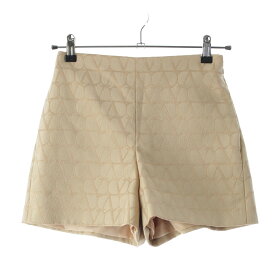 ヴァレンティノ VALENTINO コットン Vロゴ 総柄 ショートパンツ ボトムス 4B3RF2R68BV ベージュ 36【中古】【正規品保証】