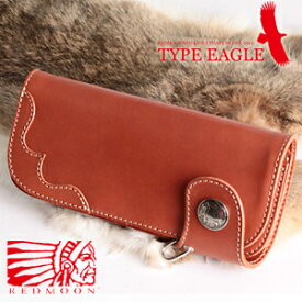 REDMOON レッドムーン MID Line ウォレットロープ付ウォレット 革 レザー CW-02CE-MID イ−グル タン[メンズ 男物 本革 サドルレザー 日本製 職人 匠 財布 革財布 ウォレット 長財布 ロングウォレット おしゃれ かっこいい 大人 彼氏 男性 プレゼント]