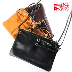 REDMOON レッドムーン Sacoche Leather Pouch サコッシュ 艶グローブ クラッチバッグ DALTON-L[メンズ 男物 本革 サドルレザー 日本製 職人 匠 おしゃれ かっこいい 大人 彼氏 男性 プレゼント]