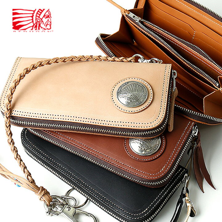 楽天市場】REDMOON レッドムーン New Round zip Long Wallet (fastener  