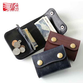 REDMOON レッドムーン コンパクトウォレット コインポケット ブライドルレザー TMW-CCBD[メンズ 男物 本革 サドルレザー 三つ折り 英国 イギリス 日本製 職人 匠 財布 革財布 短財布 おしゃれ かっこいい 大人 彼氏 男性 プレゼント 小さい プレゼント 他にない]