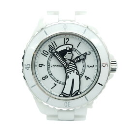 シャネル CHANEL J12 ラパウザ マドモアゼル 時計 自動巻 丸 サークル 白文字盤 アナログ シック 華やか ユニセックス 存在感 個性的 エレガント おしゃれ かわいい 高級感 上品 上質　ワンポイント ホワイト シルバー セラミック H7481 メンズ 【中古 AB品】送料無料