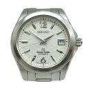 セイコー SEIKO グランドセイコー GS 時計 自動巻 白文字盤 デイト ラウンド アナログ シンプル シック 華やか 上品 エレガント 高級感 フォーマル ワンポイント 機能的 上質 シルバー ホワイト SS ステンレススティール 9S55-0050 メンズ 【中古 AB品】送料無料