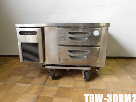 【中古】厨房 フクシマ 業務用 2段1列 ドロワーテーブル 冷蔵庫 TBW-30RM2 100V 75L ホテルパン2個 2017年製W900×D750×H550mm