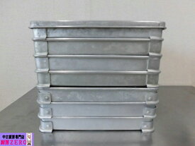 【中古】厨房 業務用 アルミ製 バット 餃子バット トレイ 7個セット システムバット W310×D410×H40mm 深さ40mm 蓋1個