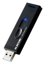 エレコム SSD 外付け 2TB USB3.2(Gen2) 読込速度500MB/秒 アルミ筐体 スライド式 キャップレス 【PS5/PS4/テレビ録画 対応】 ブラック ESD-EMA2000GBK