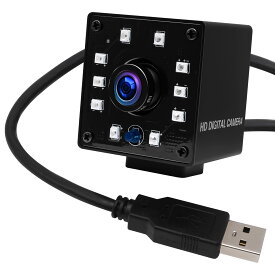 ELP 1080P 暗視 USBカメラ 広角 小型 ウェブカメラ 200万画素 自動赤外線 防犯カメラ 高速 Webカメラ 赤外線ナイトビジョン Webかめら CMOS OV2710 監視カメラ 30fps 60fps 100fps 魚眼レンズ ビデオカメ