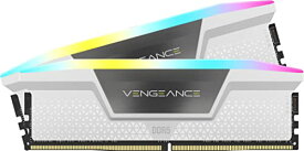 CORSAIR DDR5-5600MHz デスクトップPC用メモリ VENGEANCE RGB DDR5シリーズ (PC5-44800) Intel XMP メモリキット 64GB ホワイト [32GB×2枚] CMH64GX5M2B5600C40W