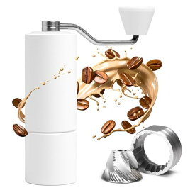 タイムモアTIMEMOREコーヒーミル 手動CNCステンレス錐形バリコーヒーミル、容量20 g、Chestnut C 3 内部調整可能設置、逆さまにするためのフレンチコーヒー手動ミル ホワイト