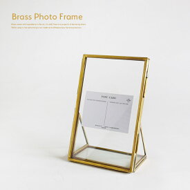 BRASS ブラス 真鍮 フォトフレーム S 真鍮 ガラス フレーム 写真立て アンティーク アンティーク調 レトロ ビンテージ 北欧 西海岸 金色 無垢 ゴールドカラー ギフト