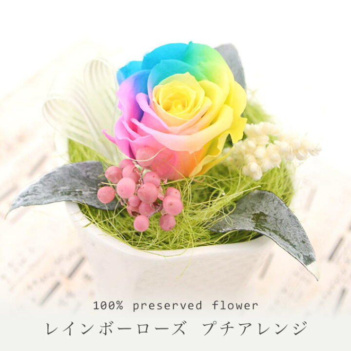 楽天市場】送料無料 プリザーブドフラワー レインボー/誕生日 