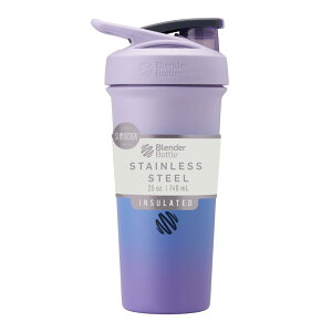 BlenderBottle Strada Sleek Stainless Steel 25oz �v���e�C���V�F�C�J�[ �u�����_�[�{�g���� �K �i �e��740ml (������590ml) ���x���_�[�I���u�� BBSTSS25-LO