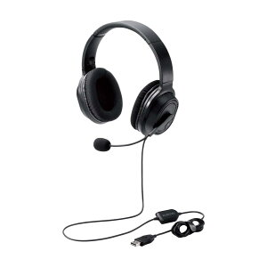 �G���R�� �w�b�h�Z�b�g �}�C�N�t�� USB �I�[�o�[�w�b�h �L�� ���� 40mm�h���C�o �u���b�N HS-HP30UBK