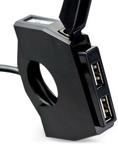 �f�C�g�i(Daytona) �o�C�N�p USB�d�� USB-A 24W I Phone/Android�Ή� �u���[�L�X�C�b�`�ڑ� ���C���L�[�A�� ��t��13.5mm �X�����_�[USB 2�|�[�g 98438