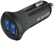 エレコム カーチャージャー シガーソケット 24W (1ポート最大12W) USB-A ×2 【 i Phone 13 / 12 / SE (…