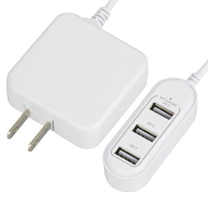 �I�[���d�@ �R�[�h�t��AC�A�_�v�^�[ USB�d���^�b�v 3�|�[�g MAV-AUHB34A-W 01-3794 OHM