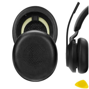 Geekria �C���[�p�b�h QuickFit �݊��� �p�b�h�W���u�� Jabra Evolve2 65 (65MS 65UC USB)/Evolve2 40 (40UC 40MS USB)/Elite 45h On-Ear Wireless �w�b�h�z���ɑΉ� �p�b�h �C���[/�C���[�J�b�v (�v���e�C�����U�[/�u���b�N