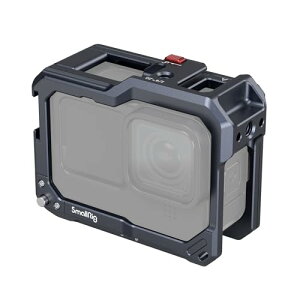 SmallRig Hero12/11/10/9 Black�p�P�[�W Gopro�Ή� �}�b�N�X�����Y�ƌ݊������� �}�C�N LED�r�f�I���C�g�p 2�̃R�[���h�V���[�}�E���g�t�� �r�f�I�B�e �J�����p�}�E���g���i 3084C