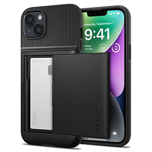 Spigen �y�n��18�N�̋Z�p�́ziPhone14 �P�[�X �蒠�^ �ϏՌ� �J�[�h ���[�P�[�X 2�d�\�� �ϏՌ� �ČRMIL�K�i�擾 �����h�~ IC �J�[�h �|�P�b�g �p�X�P�[�X �X�����E�A�[�}�[ CS ACS05058 (�u���b�N)