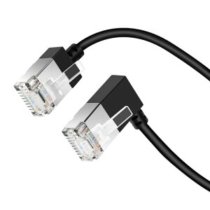 Dutevolns �ׂ� �_�炩�� Cat6A �C�[�T�l�b�g�P�[�u�� 90�x�E L�^ 1M�A�����^ Cat6 Rj45 LAN �M�K�r�b�g�A����10Gbps 550Mhz�P�[�u���A�Ή� PC�A���[�^�[�APS4�APS5�p�i�u���b�N�j
