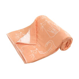 ガーゼケット ネコ柄 ハーフサイズ ハーフケット 綿混 3重ガーゼ 夏掛け 肌掛け 涼感 吸水 通気性 洗える タオルケット 寝具 布団 肌掛け布団 掛け布団 カジュアル コットン オールシーズン かわいい 北欧 猫 ねこ CAT 動物 アニマル ギフト 夏用 新生活 キャンプ 95×140cm