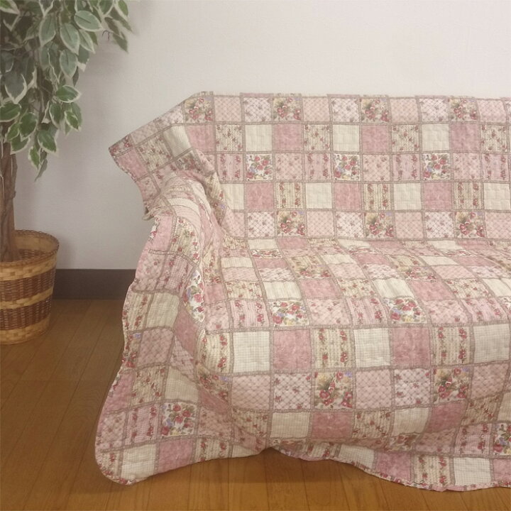 楽天市場】マルチカバー カントリー パッチワーク風 約190×190cm  