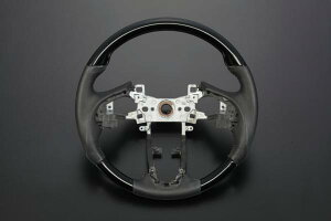 【Revier(レヴィーア)】「ピアノブラック」ヴェゼル(RU1/RU2/RU3/RU4) ステアリングホイール ブラック革 純正交換タイプ //ホンダ汎用/ステアリングハンドル/ヴェゼルハイブリッド/ベゼル