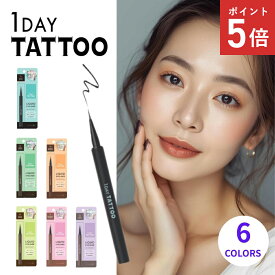 K-パレット 1DAY TATTOO　リキッドアイライナーa 選べる6色 落ちない 滲まない 消えにくい ペンシル ブラック ブラウン オレンジ 簡単オフ 目もとケア アイメイク 保湿 水 汗 皮脂 ウォータープルーフ アイライン メール便 送料無料