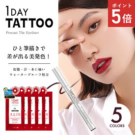 クオレ Kパレット 1DAY TATTOO プロキャスト ザ・アイライナー 選べる5色 アイスブラック ショコラブラウンブラック ココアブラウン アズキ モーヴブラウン ウォータープルーフ 落ちない 滲まない まつ毛 アイメイク アイライン 日本製 メール便 送料無料 代引き不可