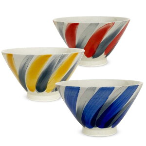 J-kitchens 勲山窯 茶碗 3個セット直径 11.5cm 高さ 6.8cm 刷毛目 波佐見焼 日本製