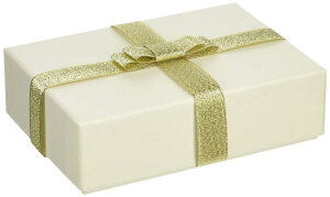 【TAKEMEKI】 ギフトボックス ラメホワイト (Lサイズ) ゴールド リボン付き プレゼント ギフト 贈り物 ラッピング 梱包 紙製 貼箱 無地 大 アクセサリー イベント 誕生日 彼女 彼氏 結婚 祝い ア