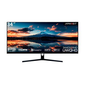 JAPANNEXT 34C` j^[ UWQHD 3440 x 1440 IPS(ADS) fBXvC (HDMI/DisplayPort/Xs[J[/VESAΉ/u[CgJbg) JN-IPS3401UWQHDR