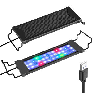 Iseebiz 水槽ライト アクアリウムライト 5色 LED 魚ライト 水槽用 熱帯魚観賞 30-50CM水槽対応 水草育成 長寿命 照明 7.5W 省エネ 3段階調光