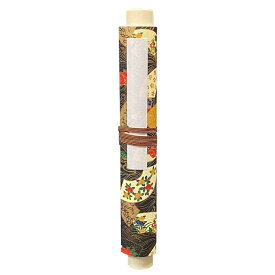 巻物 巻物帖 巻物帳 芳名録 芳名帳 友禅紙 大礼紙 冠婚葬祭用品 ゲストブック 寄せ書き 展覧会 披露宴 結婚式 (扇に波黒_巻物帖)