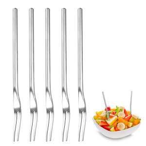 Liroyal フルーツフォーク ヒメフォーク 5本セット 和菓子フォーク ステンレス製 デザートフォーク ケーキフォーク ステンレス フォーク 可愛い 丈夫 衛生 洗いやすい 飲食店 家庭 業務