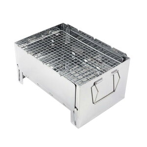 RODGERS RGOD-BBQ-STOVE 折りたたみ式バーベキューコンロ【BBQ・焼肉・グリル】 シルバー 30×21×15cm ウルトラコンパクトグリル バーベキューコンロ 焚き火台 炭焼き 焼き鳥 アウトドアコンロ 軽量