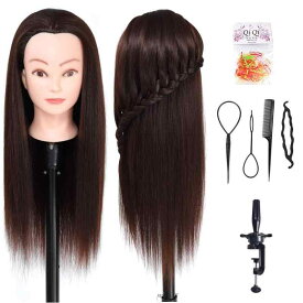 Ba Sha 練習用 編み込み練習用 ウィッグマネキンヘッド ヘアアクセサリーセット 美容室サロン 100%合成髪 YK-04