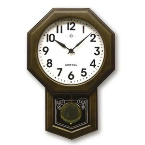 さんてる 日本製モダンアンティーク振り子時計(アラビア文字8角型) QL722A-DBK