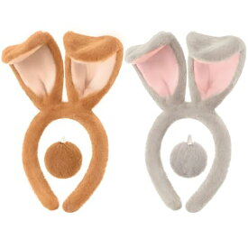 eyune イースターバニーイヤーヘッドバンド ポンポン付き 個セット ぬいぐるみバニーコスチュームアクセサリー ウサギコスプレパーティー記念品用