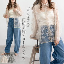 楽天市場】花柄 シースルー トップス ブラウスの通販
