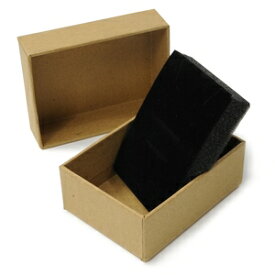 ギフトボックス 貼り箱 8.5×6.5×3cm アクセサリーケース [ ブラウン / 1個 ] プレゼントボックス ジュエリーBOX 厚紙 スポンジ付き ラッピング パッケージ 無地 収納