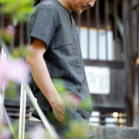 甚平 メンズ おしゃれ ギフト ラッピング可能 夏用 涼しい 清涼 しじら織り じんべい パジャマ 部屋着 花火 浴衣 お祭り 男性 プレゼント 贈り物 敬老の日 誕生日 ルームウェア 実用的 上下セット ヘンリーネック 綿100% 天然素材 70代 60代 50代 40代 30代