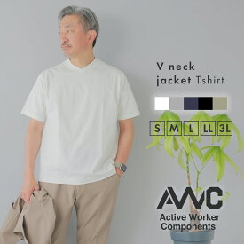 Tシャツ メンズ 半袖 ジャケットTシャツ Vネック 春 夏 セットアップ 専用 ジャケットインナー ティーシャツ 接触冷感 涼しい 吸水速乾 背面メッシュ きれいめ ホワイト 白 ネイビー グレー AWC ビジネス カジュアル ビジカジ クールビズ 20代 30代 40代 50代