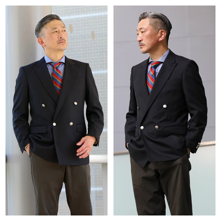 楽天市場】紺ブレザー メンズ ダブル 春夏 ジャケット ネイビー 