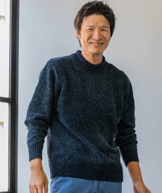 ニット メンズ セーター 洗える 柔らかい 暖かい 防寒 ローゲージ モックネック クルーネック ハイネック 長袖 ポリエステル アクリル 男女兼用 M/L/LL 上品な光沢 モールセーター ベージュ ホワイト キャメル グリーン ブラック ネイビー 大人コーデ 20代 30代 40代 50代